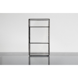 Terrario de cristal antiguo con marco negro, maceta para suculentas, contenedor decorativo para plantas de interior, para exhibir en el hogar, la oficina o el escritorio. - Product Image 3