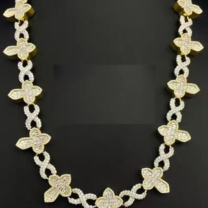 Collar de Cadena con Eslabones Florales Chapado en Plata de Ley 925 con Perla de Agua Dulce y Moissanita, Joyería de Lujo Unisex - Product Image 1