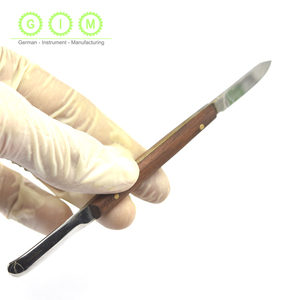 Cuchillo de modelado dental de doble punta de acero inoxidable con mango de madera, herramienta de tallado, instrumentos quirúrgicos dentales CE - Product Image 3