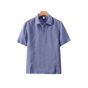 <b>Mens</b> Vintage for <b>Shirts</b> Italian Style Solid Dyed 220G Short Sleeve Chest Pocket Linen <b>Party</b> Holiday Wear Business Casual - Product Image 5