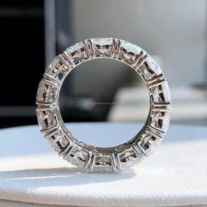 Bague empilable en argent sterling avec moissanite taille cœur et diamants double face, pour fiançailles, mariage, anniversaire, cadeau pour homme - Product Image 5