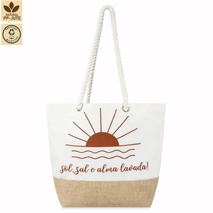 Sac de plage en toile de coton, sac de voyage, 45x35x14 cm, logo personnalisé, vente en gros, OEM, marque privée, commande en gros, réutilisable, modèle ANKJ091E - Product Image 1