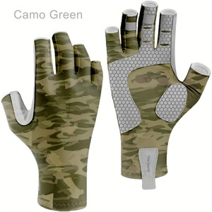 Gants de pêche sans doigts isolés UPF 50, protection UV, fermeture auto-agrippante, légers, extensibles, unisexes, toutes saisons, pour la pêche - Product Image 5