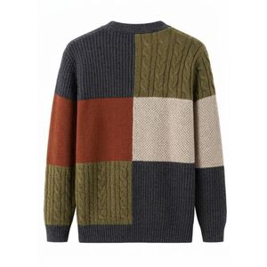 Premium Quality Patchwork <b>Mens</b> <b>Cardigan</b> Multi Color Long Sleeve Knitted Button Front Warm Wool Blend Jackets - Product Image 2