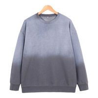 Sweat-shirt en coton épais 370 GSM, délavé à l'acide, coupe oversize, effet délavé neige, couleur dégradée, style mode
