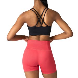 เสื้อชั้นในกีฬาแบบมีสายรัดสำหรับผู้หญิง ไร้ตะเข็บ สายไขว้หลัง ผ้าริบ สำหรับออกกำลังกาย โยคะ ฟิตเนส ชุดออกกำลังกาย รับผลิตตามแบบ พร้อมโลโก้ OEM - Product Image 4