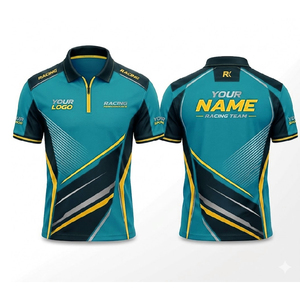 Polo personnalisé pour équipe de course avec logo brodé, vêtements de sport automobile haut de gamme, fabrication OEM ODM directe d'usine - Product Image 6