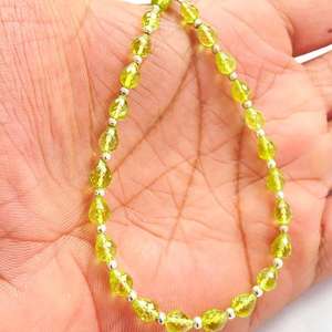 100% Natural <b>Peridot</b> Faceted Teardrop Shape Center Drill Gemstone Beads 5-6 MM Approx. Olive Green 8 Inch Strand Jewelry Making - Product Image 4