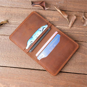 Cartera de Cuero Genuino de Primera Calidad para Tarjetas, con Clip para Billetes, Estilo Vintage, para Hombre y Mujer - Product Image 4