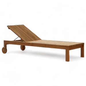 Sun lounger furniture for relaxing made of environmentally friendly teak wood with a modern and durable style for outdoor use - Product Image 2