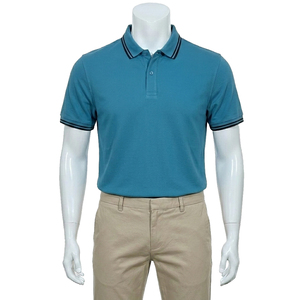 Camisa de Golf para Hombre de Alta Calidad, 60% Algodón, 40% Elastano, Jersey Sólido Transpirable, Casual, Manga Corta, Cierre de Botones, 220g - Product Image 1