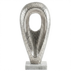 รูปปั้นทองตกแต่งสไตล์โมเดิร์นสำหรับวางบนชั้นวางหรือโต๊ะทำงาน - ดีไซน์ศิลปะนามธรรมโค้งมนที่เป็นเอกลักษณ์ - Product Image 1