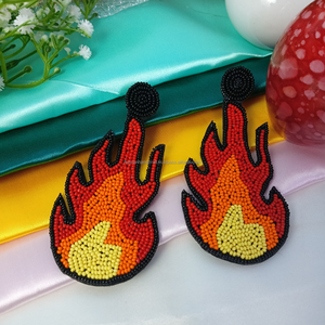 ต่างหูห่วงพู่ห้อยลูกปัดสไตล์โบฮีเมียนอินเดียทำด้วยมือของขวัญแต่งงานแบบคลาสสิกสำหรับผู้หญิงและเด็กผู้หญิง - Product Image 5