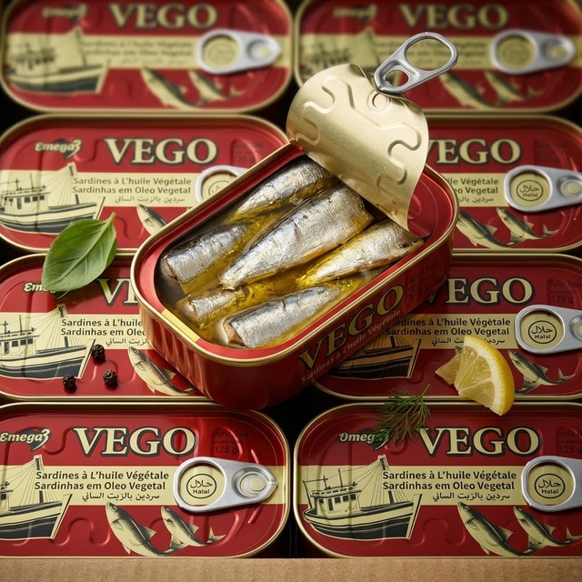 Hot Selling Wholesale Canned Sardines in Vegetable Oil with Tomato Sauce and Plus Pepper Flavors Body 125g