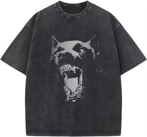 T-shirts graphiques streetwear vierges pour impression DTG, T-shirts vintage surdimensionnés personnalisés pour hommes, vêtements pour hommes grandes tailles, effet délavé à l'acide - Product Image 1