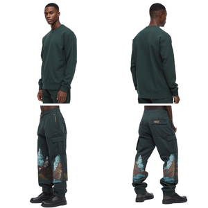 Pantalones de Hombre de Lujo para Terreno Forestal con Diseño Gráfico Bordado Premium y Construcción de Algodón Pesado - Product Image 4