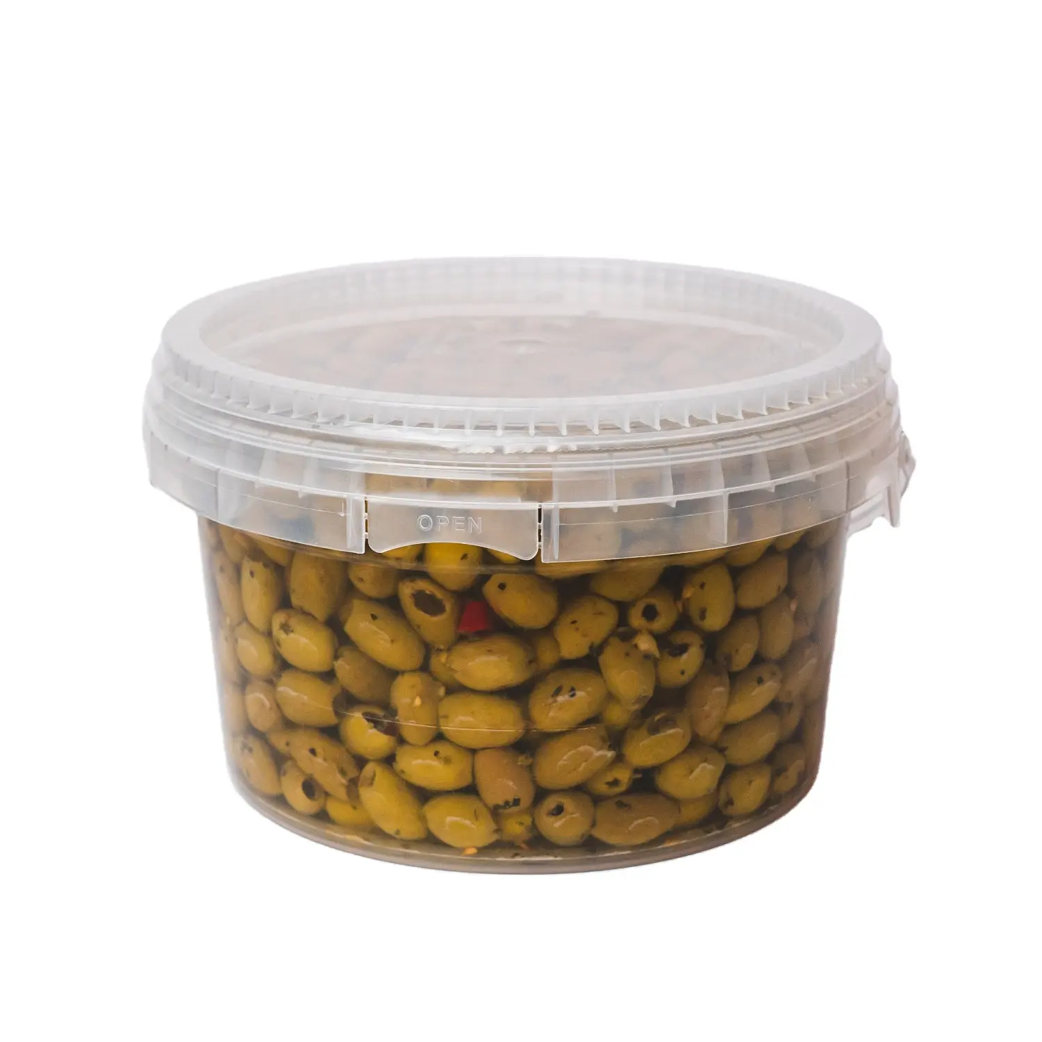 High Quality 3,5Kg Natural Pitted Green Olives Flavored With Herbs and Garlic Ideal as Appetizer or Snack