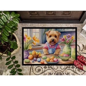 New Norfolk Terrier Easter Decorating <b>Doormat</b> Non-Slip Indoor Outdoor 18H X 27W Low Pile <b>Washable</b> Rug for Front Door Entryway - Product Image 3