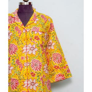 Ensemble robe moulante bohème en coton pour femme, longueur genou, avec chemise imprimée florale, taille naturelle, boutons tissés, nettoyage à sec - Product Image 2