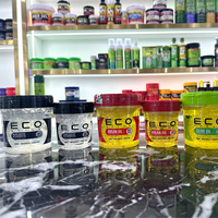 Gel Coiffant Boucles Tresses et Bords, Gel Définissant pour Cheveux, Crème Coiffante Hydratante pour Tous Types de Cheveux à l'Huile de Ricin Noire, Huile d'Argan et Huile d'Olive