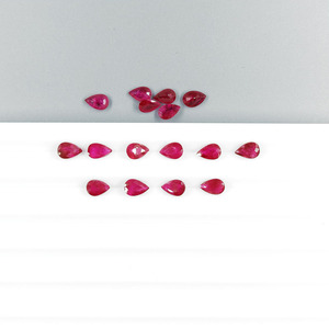 Rubis naturels du Mozambique, calibrés, non traités, en forme de poire, 6x4mm, pierres précieuses facettées naturelles pour la création de bijoux, prêtes à l'emploi - Product Image 3