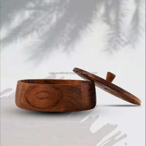 Caja para Chapati de Madera de Mango EcoVibe |   24 cm de Diámetro |   Tapa Lisa |   Contenedor de Roti Sostenible Hecho a Mano para Cocinas Modernas - Product Image 5