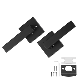 Maniglia per Porta Passaggio Nera Opaca, Confezione da 5, Leva Reversibile per Mano Destra o Sinistra, Rotazione a 45 Gradi, Finitura Satinata, Senza Blocco - Product Image 1