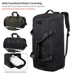 Mochila Portátil Negra de Alta Calidad Personalizable con Compartimento para Zapatos con Separación entre Seco y Húmedo para Hombre - Product Image 3