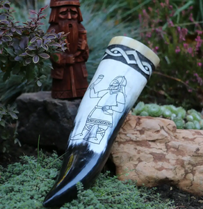 Cuerno de búfalo tallado de lujo para beber, con logotipo personalizado, estilo náutico animal, recuerdo ecológico para cerveza/agua, tamaño personalizado, India - Product Image 1