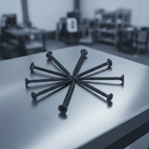 Vis pour cloisons sèches en acier au carbone classe 8.8, métrique/pouce, filetage fin/gros, pointe de perçage, autoperceuse, tête bombée/à cornet, noir/gris - Product Image 1