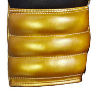 Gants de boxe de luxe en PU noir et or, longueur poignet, durables, pour l'entraînement et le sparring, accessoires