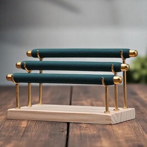 Metal Wooden Base Bangles Bracelet Ring And Watch Display Stand Perfect <b>For</b> <b>Dressing</b> <b>Table</b> Organization Wholesale From India - Product Image 2