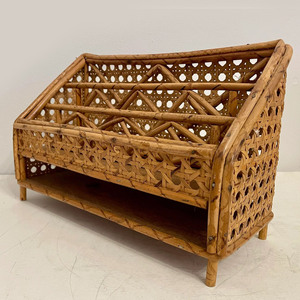 Panier à magazines en rotin tressé à la main, organiseur de livres et de magazines, accessoires pour bureau, maison et décoration. - Product Image 4