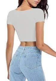 T-shirt court en coton et élasthanne pour femme, imprimé personnalisé, col rond, respirant, tricoté, décontracté - Product Image 3