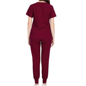 Ensemble de tenue médicale modeste unisexe à manches longues pour infirmière et médecin, tunique et pantalon deux pièces, compatible hijab, en Spandex/Polyester, pour hôpital - Product Image 3