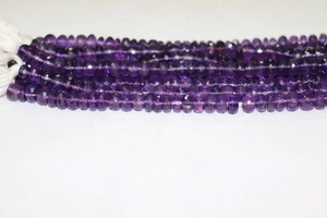 Perles facettées en améthyste africaine naturelle AAA, forme rondelle, 7-8 mm, brin de 10 pouces pour la fabrication de bijoux à prix de gros - Product Image 4