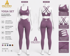 Women Seamless Yoga Set High Waist Leggings Cross <b>Back</b> Sports Bra Gym Workout Activewear Set - Product Image 4