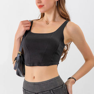 Top corto de algodón transpirable para mujer con cuello vuelto, manga corta, ajuste regular, correa al tobillo, color liso y estampado de letras, para todas las estaciones. - Product Image 3