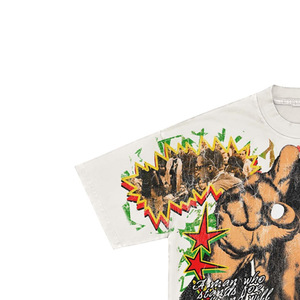 T-shirt blanc à manches courtes de haute qualité avec imprimé graphique, coupe classique, col rond, style streetwear, tissu jersey, pour homme - Product Image 3