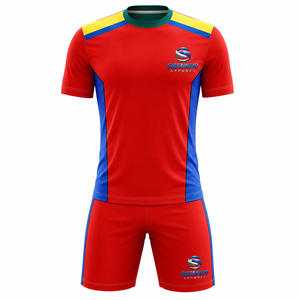 Maillot de football, uniforme de football, 100% polyester, manches courtes, respirant, séchage rapide, adulte, unisexe, haute qualité, personnalisable - Product Image 1