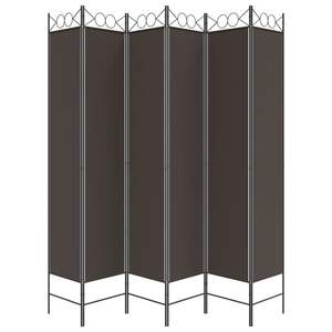 ฉากกั้นห้องผ้า 6 แผง สีน้ำตาล ขนาด 94.5"x86.6" พร้อมฉากกั้น - Product Image 4