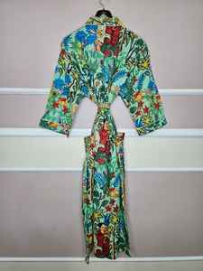 Kimono japonés vintage de seda pura para mujer, talla grande, suave y cómodo, para playa, fiesta, cubrebikini, estilo bohemio. - Product Image 3