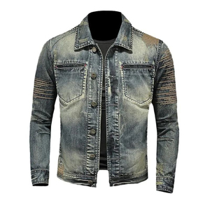 Classic Vintage Denim Jacket for <b>Men</b> Light Casual <b>Stretch</b> Cotton Coat Button for Spring Autumn New Brand Bomber Jacket - Product Image 2