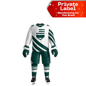 Maillot de hockey sur glace classique à col lacé, personnalisé par sublimation, uniforme d'équipe vintage rayé, maillot de hockey sur glace épais vierge - Product Image 1