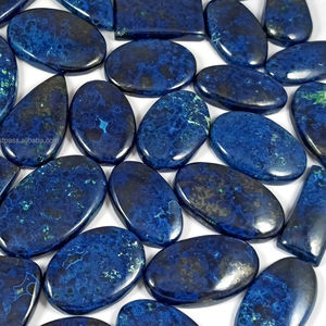 Cabochon d'azurite naturelle sculpté à la main, pierre précieuse en vrac pour l'enroulement de fil, lot en gros - Product Image 3