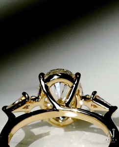 Anillo de Compromiso Ovalado con Tres Piedras de Moissanita, Plata de Ley 925, Chapado en Oro, Engaste de Garras, Joyería de Boda para Mujer - Product Image 5