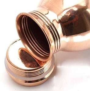 Bouteille d'eau en cuivre réutilisable, gourde de voyage en métal, style minimaliste, couvercle inclus - Product Image 2