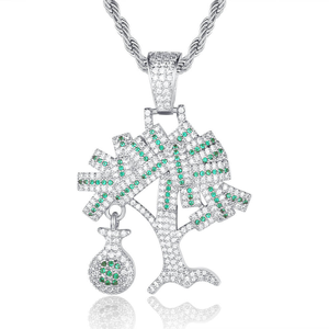 Collier pendentif arbre en moissanite avec pavé de pierres vertes, bijoux botaniques de luxe, cadeau de caractère - Product Image 5