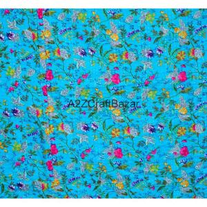 Manta de Algodón Puro 100% Ecológica con Estampado Floral de Alta Calidad India, Hecha a Mano, Estilo Kantha, para Cocina, Sala de Estar y Hogar - Product Image 2