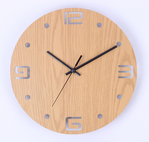 Solid <b>Wood</b> Scandinavian Silent Quartz <b>Wall</b> <b>Clock</b> with Still Life Pattern and Needle Display for Living Room Minimalist Decor - Product Image 3